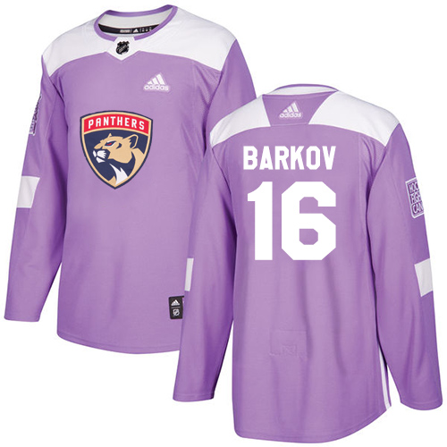 Adidas Panthers #16 Aleksander Barkov Purple Authentic Fights Cancer Stitched NHL Jersey - Click Image to Close